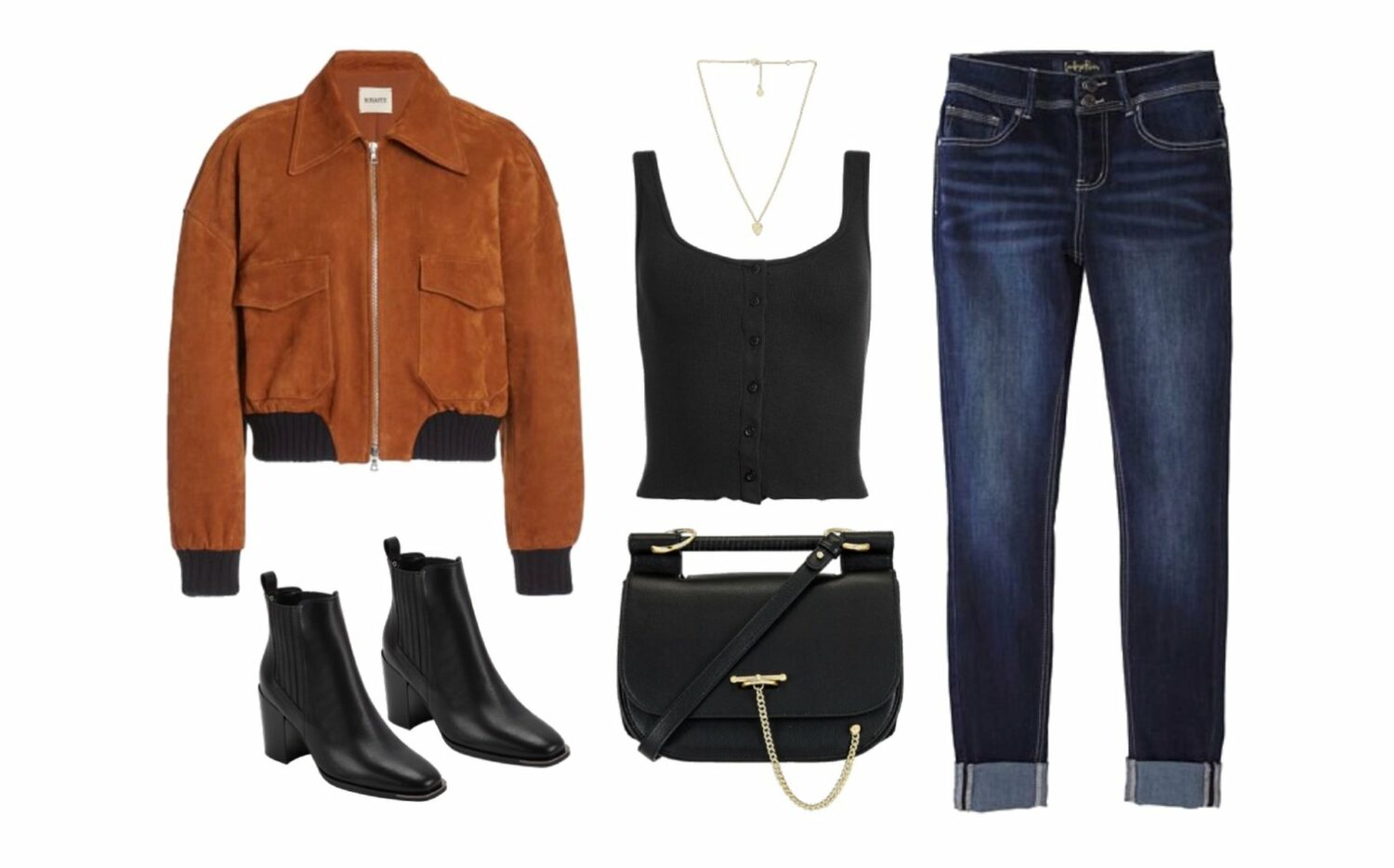 How to cuff jeans with boots - dark-wash jeans, square toe leather zip-up boots