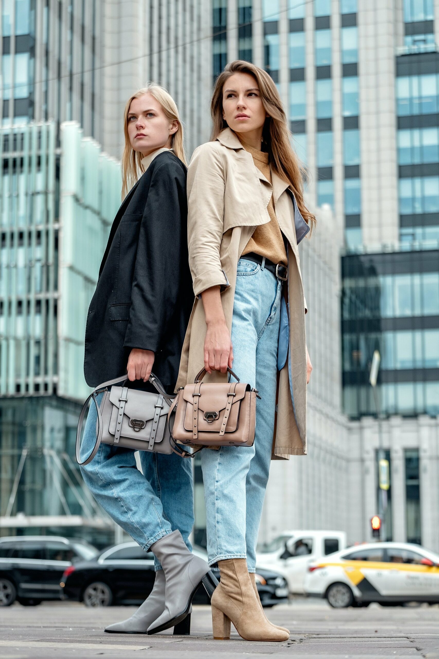 Women wearing blazer and jeans