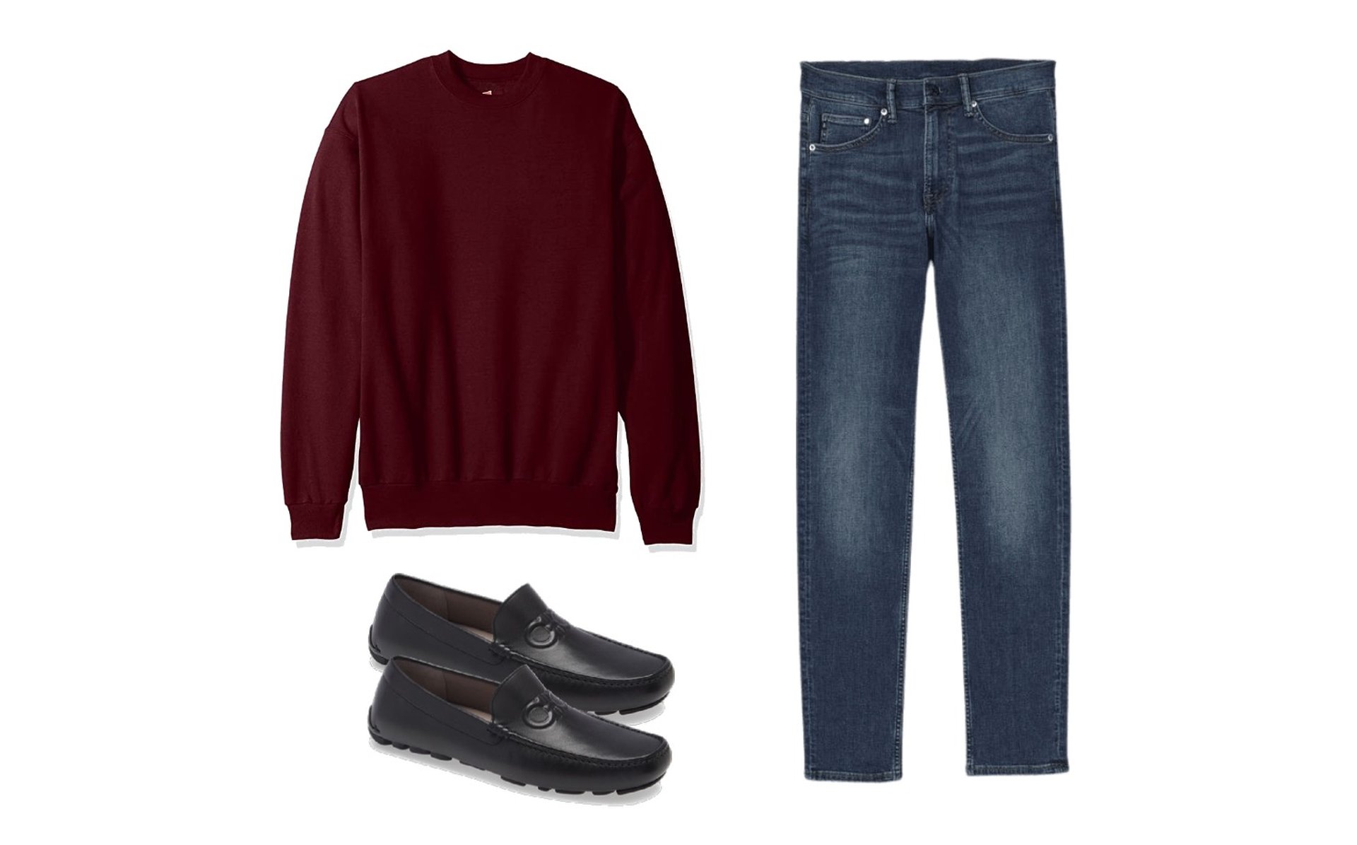 Sweater, jeans, and loafer