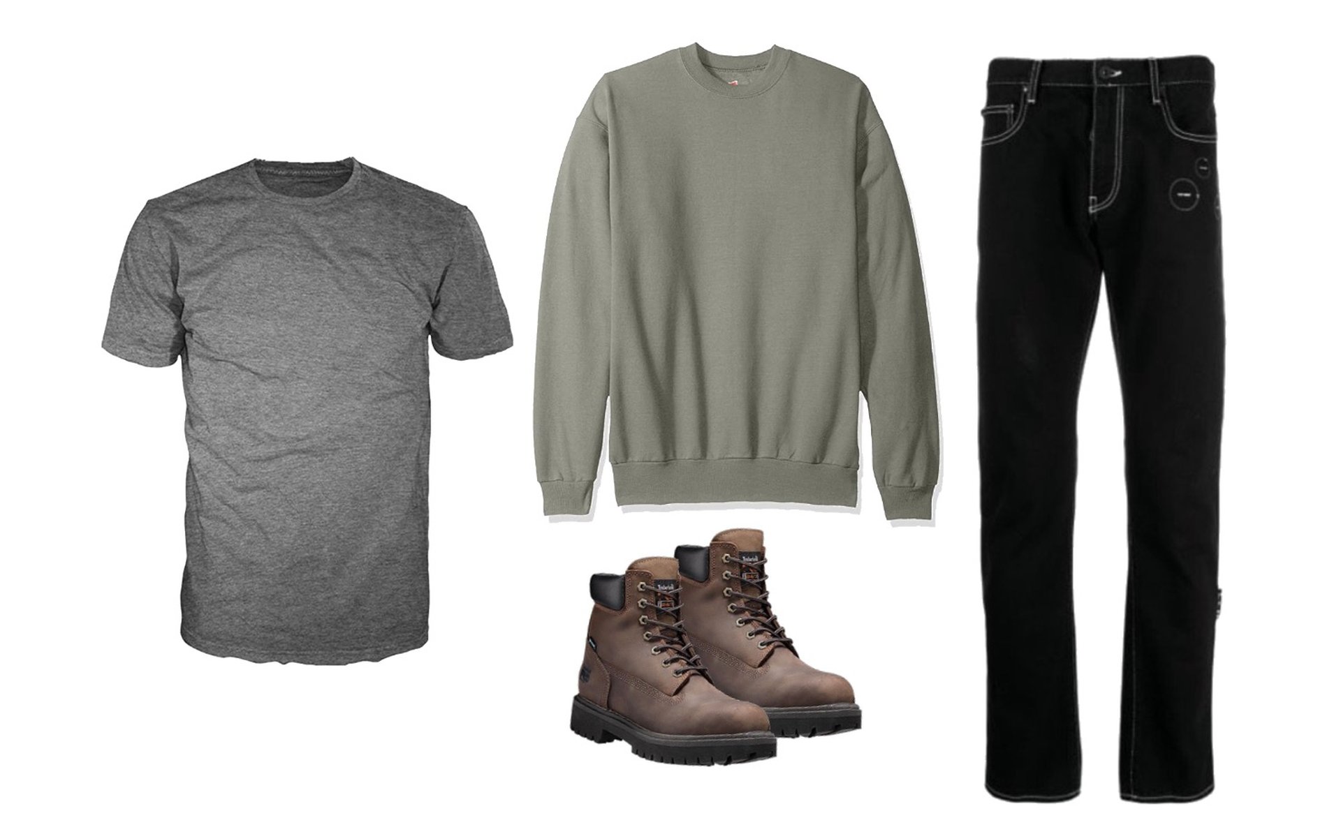 Sweatshirt, tee, boot cut jeans