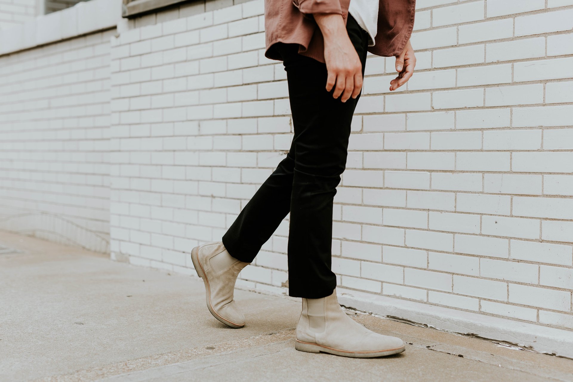 Man wearing black jeans