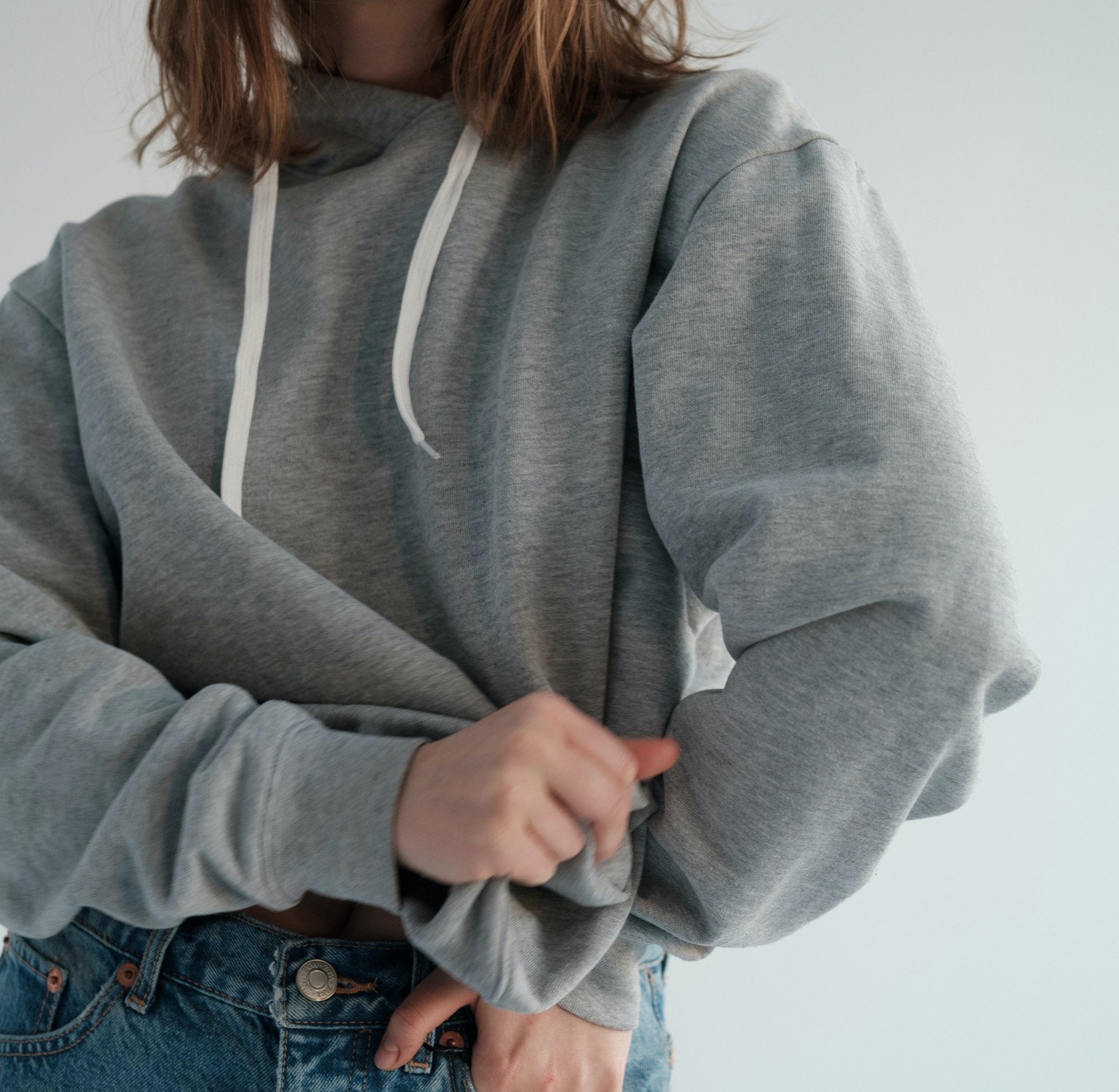 Woman wearing sweatshirt